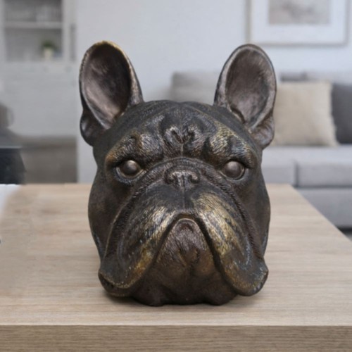 French bulldog head bust - bulldog,