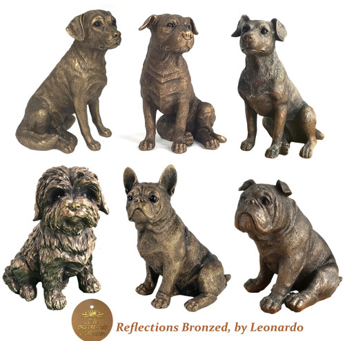 Dog bronze figurine - bronze,