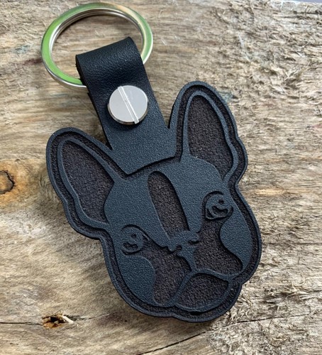 French bull dog keyring - french,